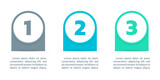 Fototapeta  - 3 steps infograph. Business process info graphic template with numbers in abstract circles. Modern timeline infographics for presentation, layout, flow chart. Vector illustration.