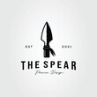 sharp arrowhead spear logo. pike javelin logo template vector illustration design