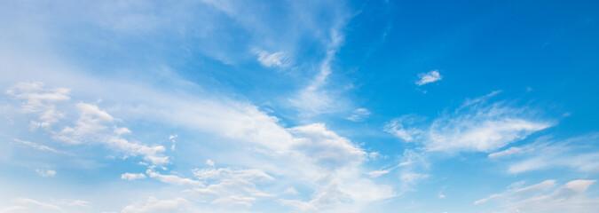 Wall Mural - panorama blue sky background with white cloud