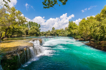 Wall Mural - Manavgat Waterfall in Turkey. It is very popular tourist attraction.