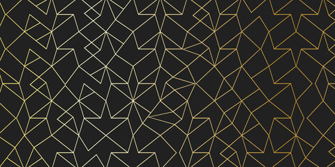 line art vector background with gold accent and black background, modern geometric polygonal shape i