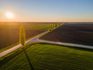 Poster - Cultivated farm fields