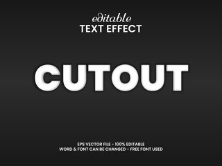 Poster - cutout text effect. paper cut text editable font. clean easy to use and edit.