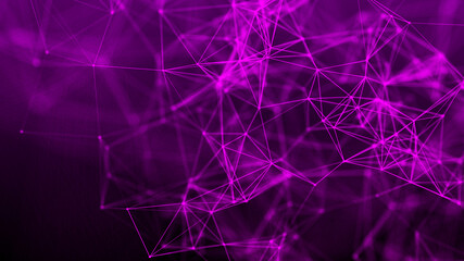 Leinwandbilder - Network connection system.Background with connection dots and lines. Big data vizualization. 3d rendering. 