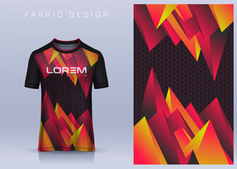 Fabric textile design for Sport t-shirt, Soccer jersey mockup for football club. uniform front view.