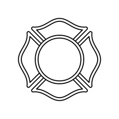 Wall Mural - firefighter maltese cross outline icon. clipart image isolated on white background