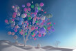 © Rana Dias/Caia Image - Digitally generated image multicolor balls growing on tree