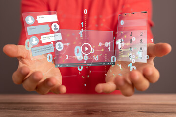 Interface web application in hand