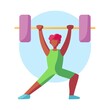 © illustratiostock - Isolated athlete character icon practicing weightlifting