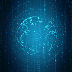 Poster - 2d illustration world map abstract background