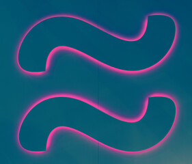 Abstract shapes with pink lights