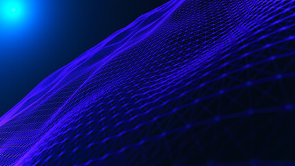 Poster - Big data visualization. Abstract  wave. Digital background.  3d rendering.