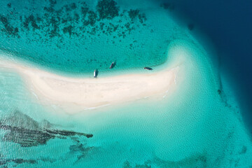 Amazing bird eyes view in Zanzibar. sea landscape