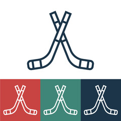 Poster - Linear vector icon with hockey stick