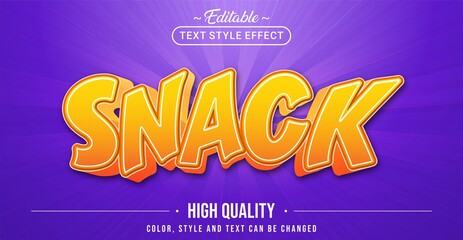 Poster - Editable text style effect - Cartoon Snack text style theme.