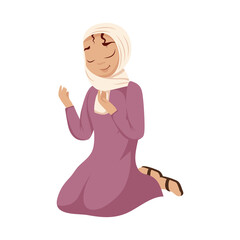 Wall Mural - woman praying muslim