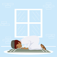 Poster - muslim man praying character