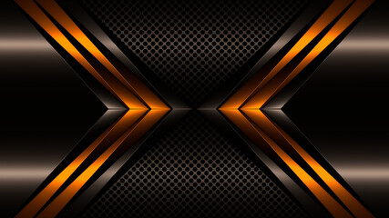 Fototapete - Sci Fy Neon Glowing Lamps On Dark Perforated Wall. Abstract Technology Background. 3D Rendering.