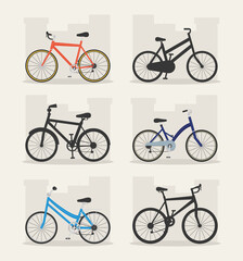 Poster - bicycles types set