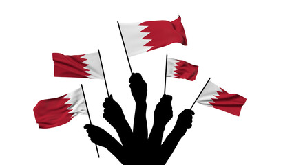 Wall Mural - Bahrain national flag being waved. 3D Rendering