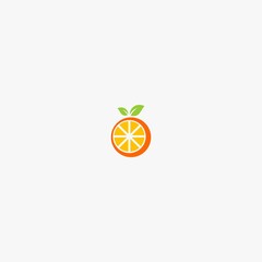 Wall Mural - orange fruit logo vector