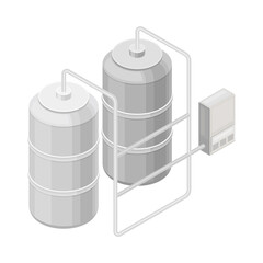 Wall Mural - Water Purification Process with Filtration and Distillation in Cylindrical Tank Isometric Vector Illustration