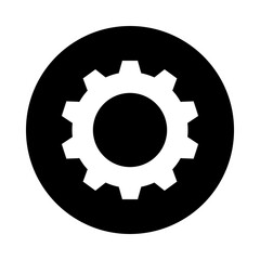 Settings isolated flat vector icon. Gear symbol. Vector gear tool or button for web application or UI. 