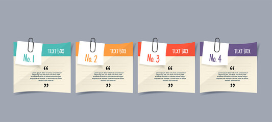 Poster - Text box design with note papers. 