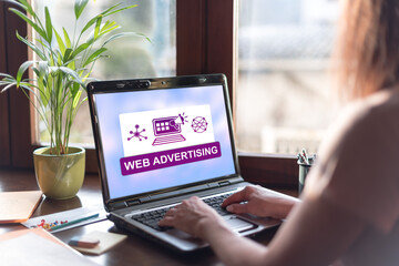 Sticker - Web advertising concept on a laptop screen