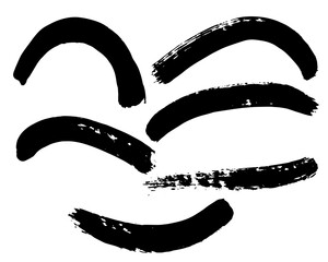 Aufkleber - Grunge dry paint brush strokes, vector, isolated