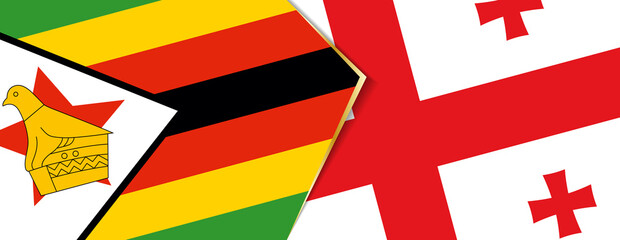 Sticker - Zimbabwe and Georgia flags, two vector flags.