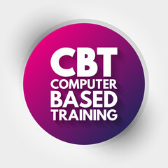 Poster - CBT - Computer Based Training acronym, education concept background