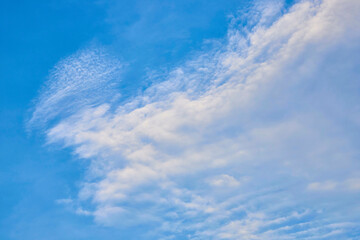 The fluffy clouds with blue sky