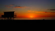 Batumi, Georgia - May 12, 2021: Sunset at Sea