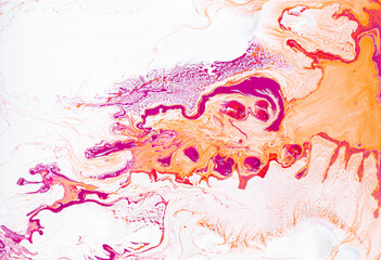 Wall Mural - abstract flow orange with white water color texture background