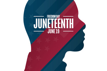 Wall Mural - Juneteenth. Freedom Day. June 19. Holiday concept. Template for background, banner, card, poster with text inscription. Vector EPS10 illustration.