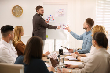 Poster - Businesspeople having meeting in office. Management consulting