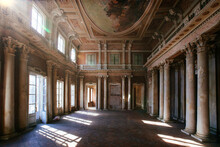 Old Majestic Abandoned Historical Mansion Znamenskoye-Sadki, Inside View