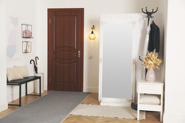 Wall Mural - Modern hallway interior with stylish furniture and mirror