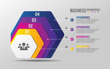 Presentation business infographic template with 4 step