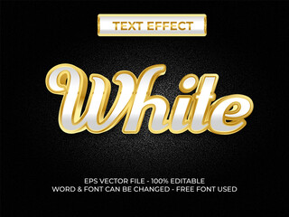 Poster - white gold text effect. editable font text effect, free font and easy to edit.