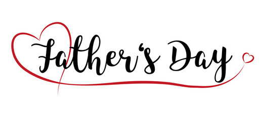 Wall Mural - Happy Father's Day with red Heart