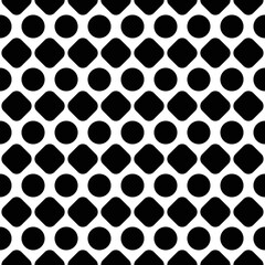 Poster - Black shapes. Minimal pattern. Vector seamless and simple circles and squares ornament.