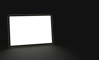 Tablet 3d computer with blank screen illustration