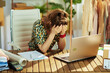 © Alliance - stressed elegant small business owner woman in office