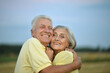 © aletia2011 - portrait of beautiful caucasian senior couple  in the park