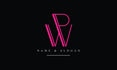 PW, WP, P, W abstract letters logo monogram