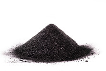 Pile Of Coal Dust Isolated On White Background