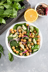 Wall Mural - A Chickpea (Garbanzo Bean) Salad on a plate