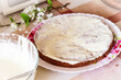 © Tanicha - It s a delicious dessert. Chocolate biscuit smeared with cream close-up.